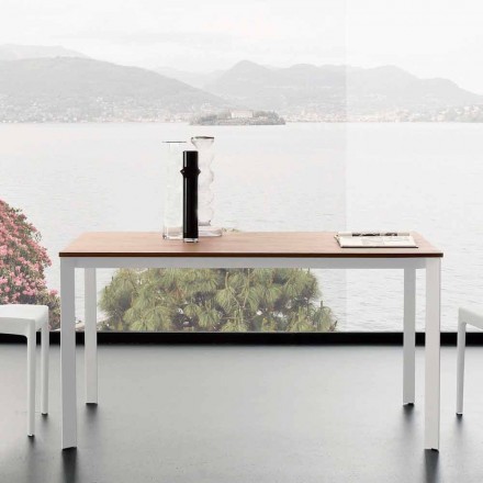 Udtrækkeligt spisebord Op til 230 cm i melamin fremstillet i Italien - platin Viadurini