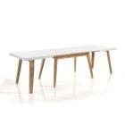 Udtrækbart spisebord op til 235 cm i hvidlakeret Mdf - Fedora Viadurini