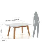 Udtrækbart spisebord op til 235 cm i hvidlakeret Mdf - Fedora Viadurini