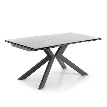 Udtrækbart spisebord Op til 240 cm i keramik og metal - Ugo Viadurini