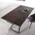 Udtrækkeligt spisebord Op til 240 cm i keramikglas og stål - Bortolo