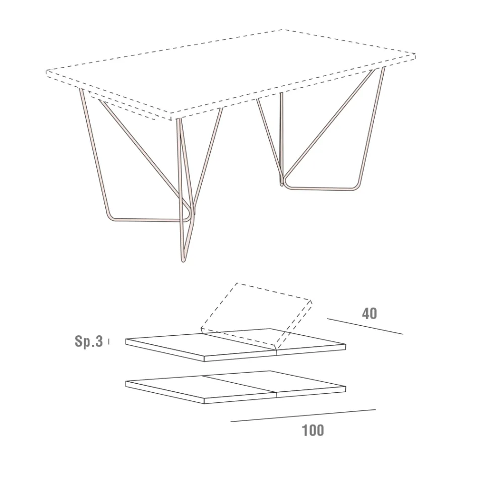 Udtrækkeligt spisebord op til 280 cm i Fenix Made in Italy - Eolo Viadurini