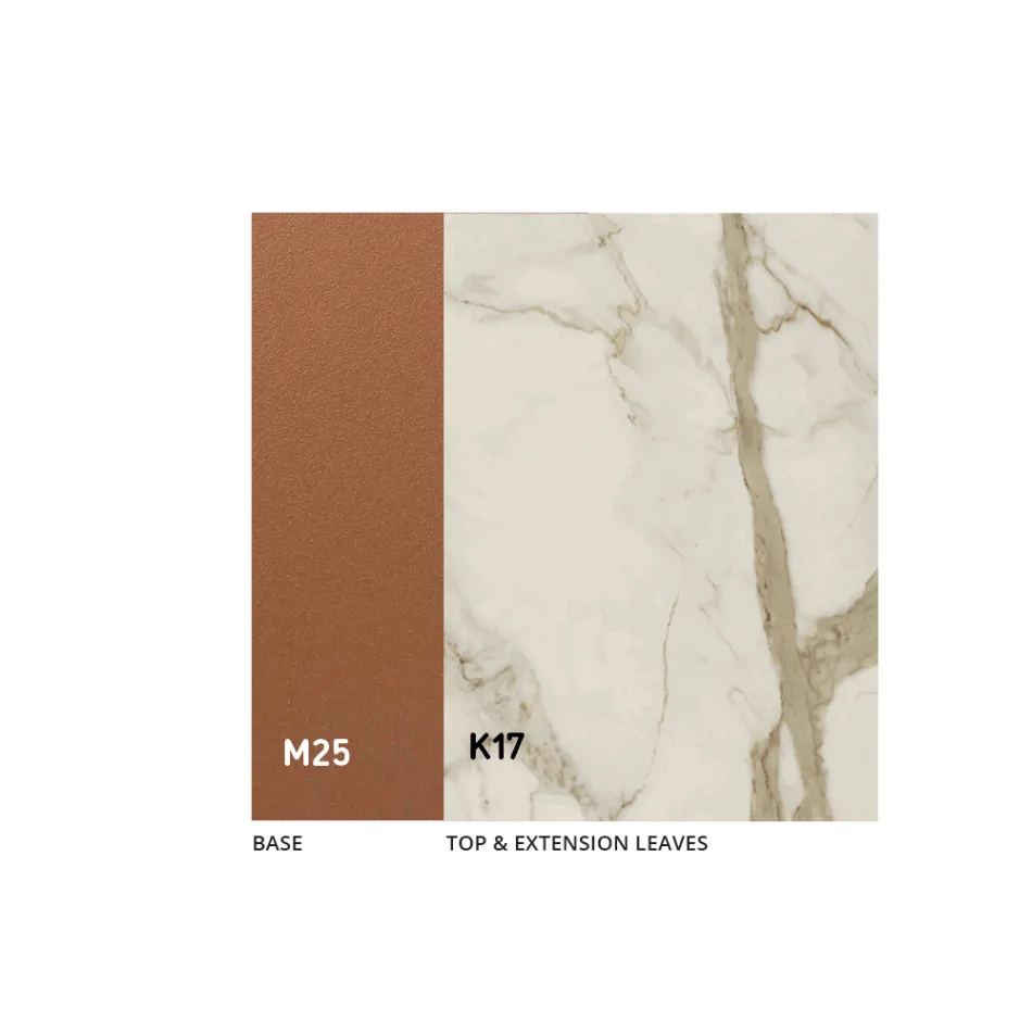 Udtrækkeligt spisebord op til 280 eller 298 cm Keramik Metal - Revia Viadurini