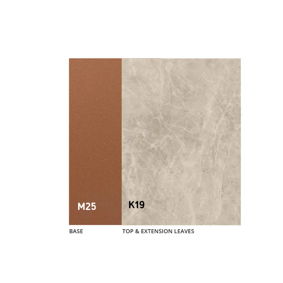 Udtrækkeligt spisebord op til 280 eller 298 cm Keramik Metal - Revia Viadurini