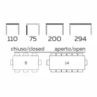 Udvideligt spisebord Op til 294 cm i Made in Italy Marmor Stentøj - Makro Viadurini