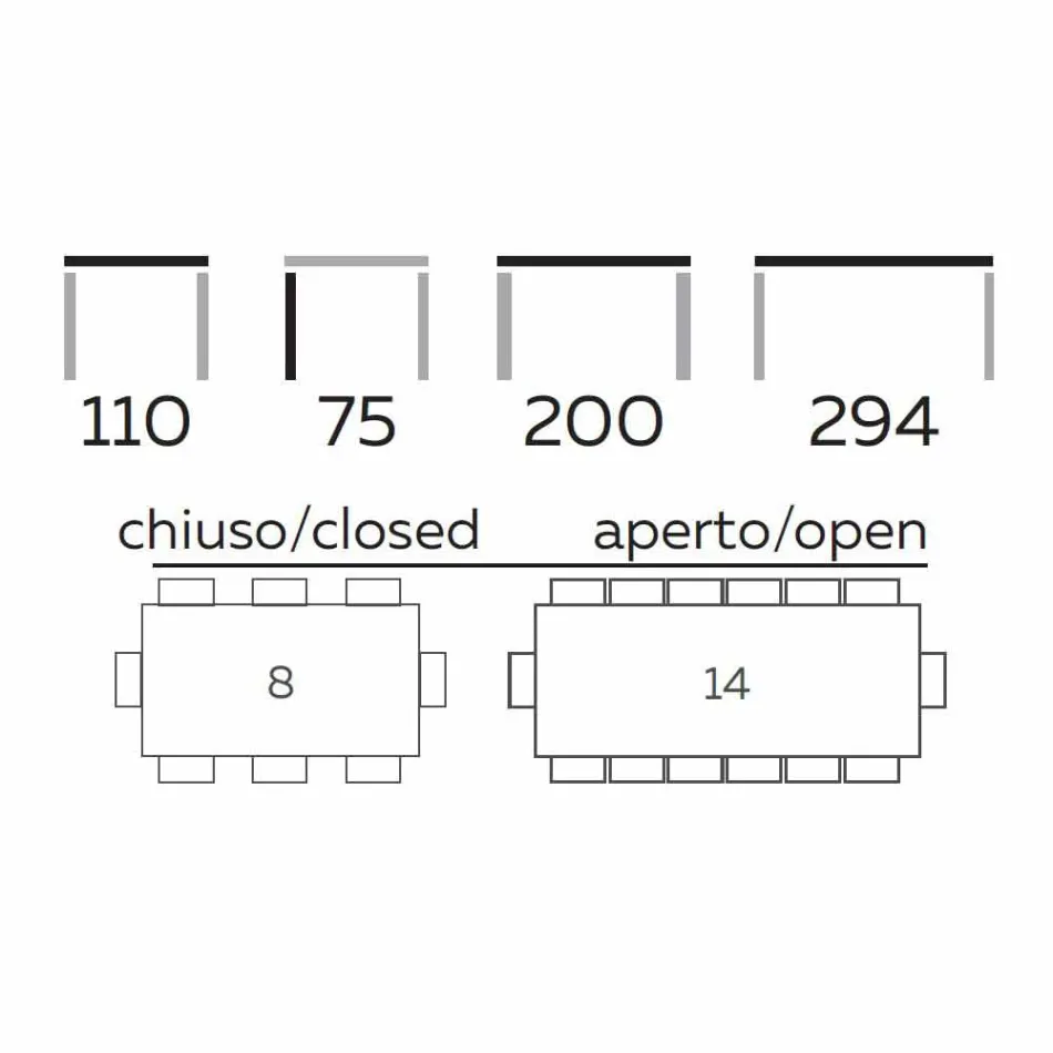 Udvideligt spisebord Op til 294 cm i Made in Italy Marmor Stentøj - Makro Viadurini