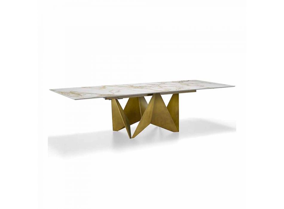 Udvideligt spisebord Op til 294 cm i Made in Italy Marmor Stentøj - Makro Viadurini
