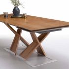 Udtrækkeligt spisebord Op til 294 cm i træ Made in Italy - Monique Viadurini