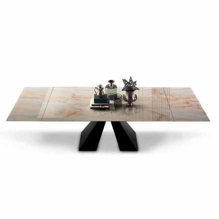 Udtrækkeligt spisebord op til 300 cm i Hypermarble Made in Italy - Dalmatisk Viadurini