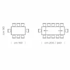 Udtrækkeligt spisebord op til 300 cm i Laminat Made in Italy - Settimmio Viadurini