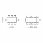 Udtrækkeligt spisebord op til 300 cm i Laminat Made in Italy - Settimmio Viadurini