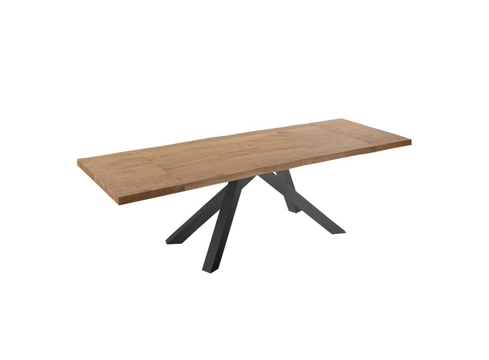 Udtrækbart spisebord op til 300 cm i fineret træ - Settimmio Viadurini