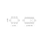 Udtrækkeligt spisebord op til 310 cm i melamin Made in Italy - Halvfjerdserne Viadurini