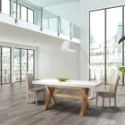 Udtrækbart spisebord Op til 315 cm i massivt træ - Massimo Viadurini