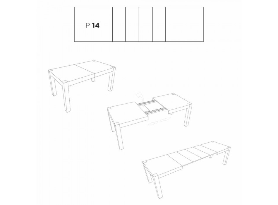 Spisebord udvides op til 320 cm moderne design Oky Viadurini
