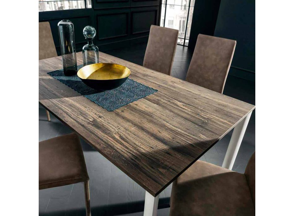 Udtrækkeligt spisebord Op til 334 cm træeffekt fremstillet i Italien - maltesisk Viadurini