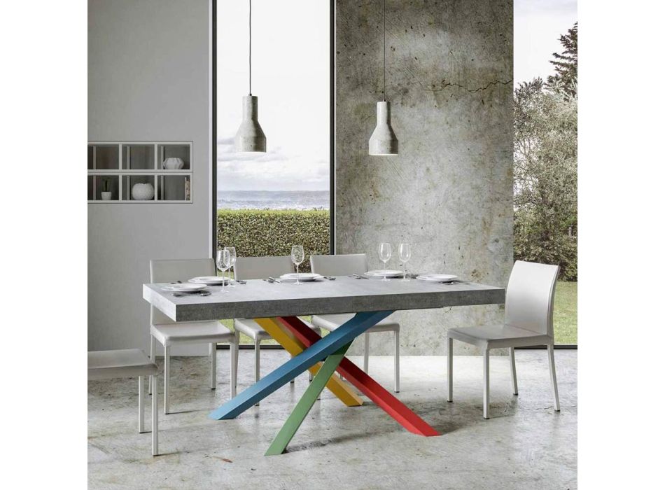 Udtrækkeligt spisebord op til 440 cm træplade lavet i Italien - Boan Viadurini
