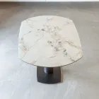 Udtrækkeligt spisebord i keramik og metalbund - Indira Viadurini