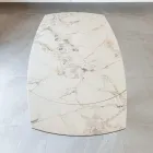 Udtrækkeligt spisebord i keramik og metalbund - Indira Viadurini