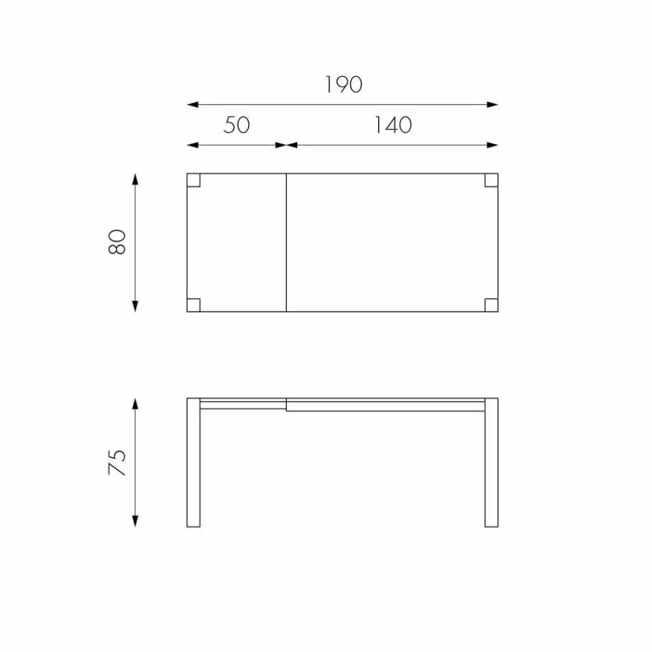Udvideligt spisebord i Fedro egetræ, lavet i Italien Viadurini