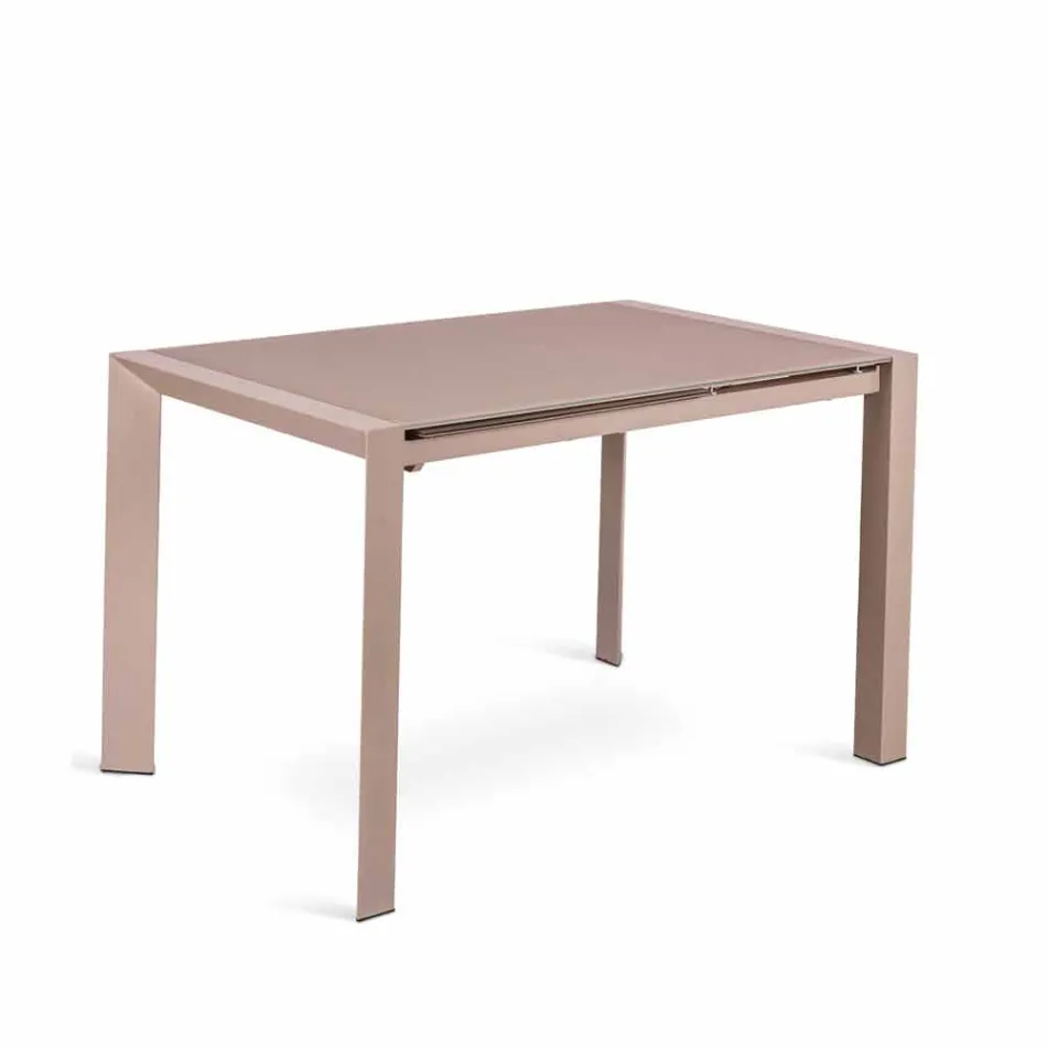 spisebord glas bord og metal Oddo Viadurini