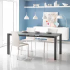 spisebord glas bord og metal Oddo Viadurini