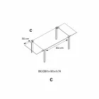 Udvideligt spisebord i Extralight glas og metal fremstillet i Italien - Sopot Viadurini