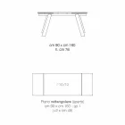 Udvideligt moderne glas spisebord lavet i Italien, Azad Viadurini