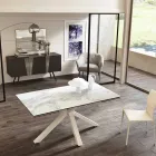 Spisning glas-keramiske udtræksbord, L.160 / 240xp.90 cm, Bacchus Viadurini