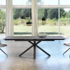 Spisning glas-keramiske udtræksbord, L.160 / 240xp.90 cm, Bacchus Viadurini