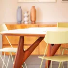 Håndlavet spisebord i Hpl og massiv mahogni Fremstillet i Italien - Eg Viadurini