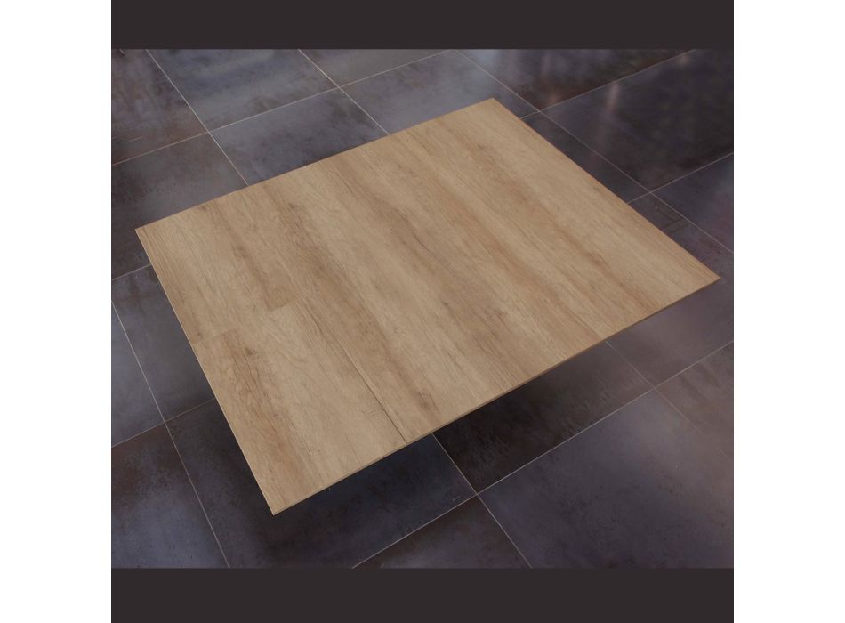 Spisebord, der udvider og udvider i melamin og metal - Devendra Viadurini