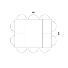 Spisebord, der udvider og udvider i melamin og metal - Devendra Viadurini