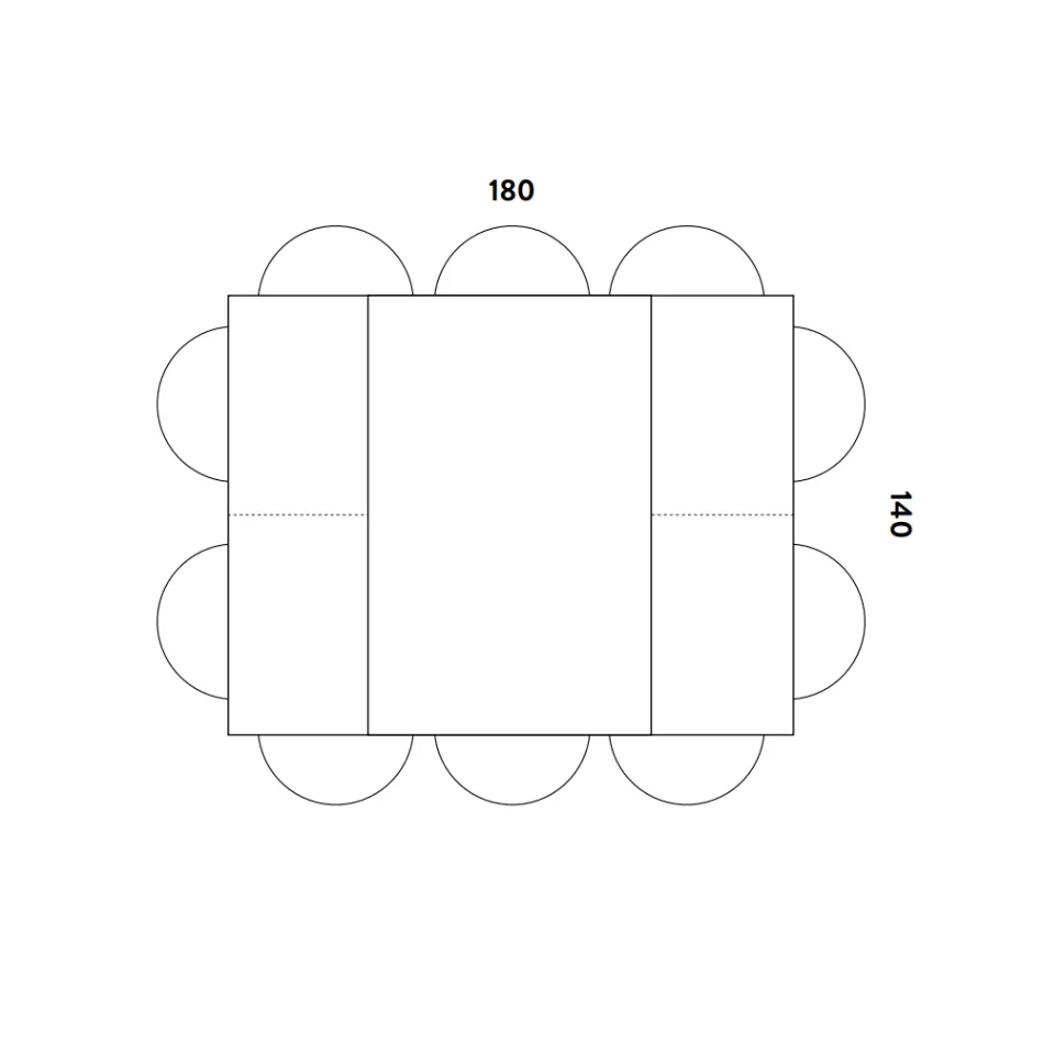 Spisebord, der udvider og udvider i melamin og metal - Devendra Viadurini