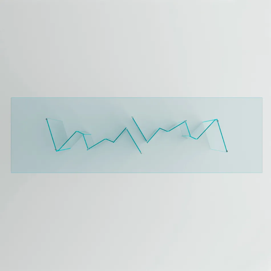 Spisebord med bund og rektangulær glasplade lavet i Italien - Thommy Viadurini