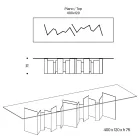 Spisebord med bund og rektangulær glasplade lavet i Italien - Thommy Viadurini