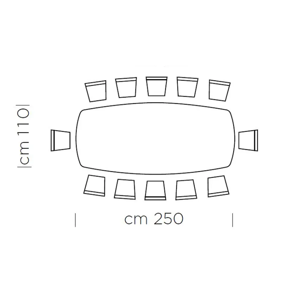 Spisebord med tøndeformet plade i HPL-laminat Lavet i Italien - Settimmio Viadurini