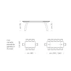 Spisebord med udtrækbar glasplade lavet i Italien - Antimo Viadurini