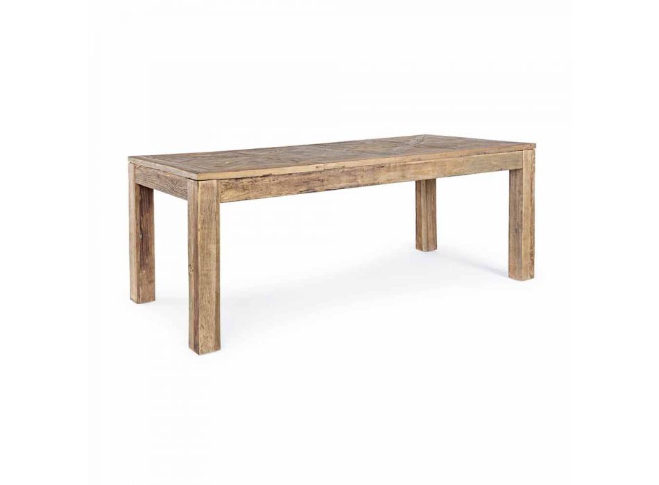 Homemotion Spisebord med top og ben i Elm Wood - Elm Viadurini