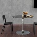 Spisebord med krystal top og forkromet fod lavet i Italien - Tallio