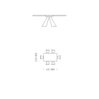 Spisebord med Fenix-plade og stålunderlag Lavet i Italien - Dalmatiner Viadurini