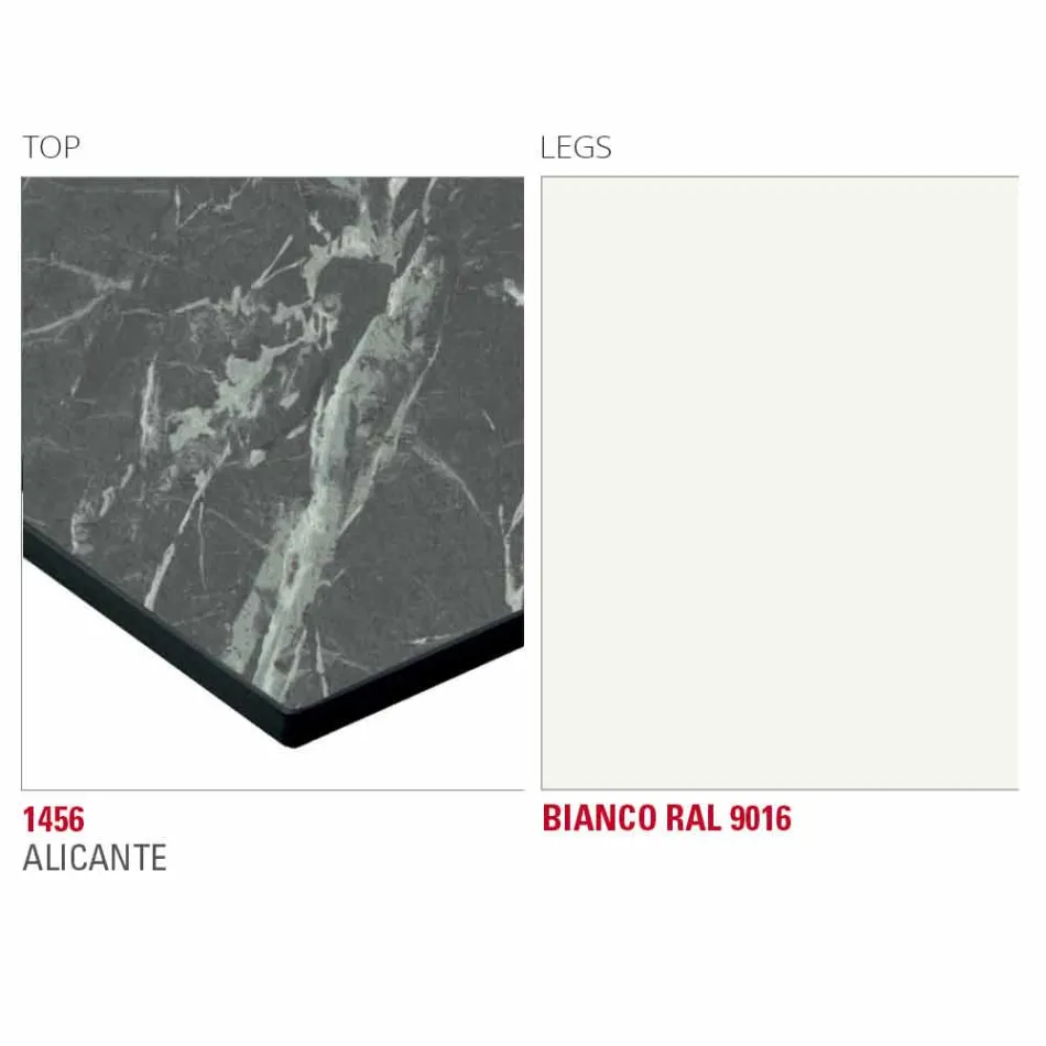 Spisebord med Hpl-top og metalbase fremstillet i Italien - Aresto Viadurini