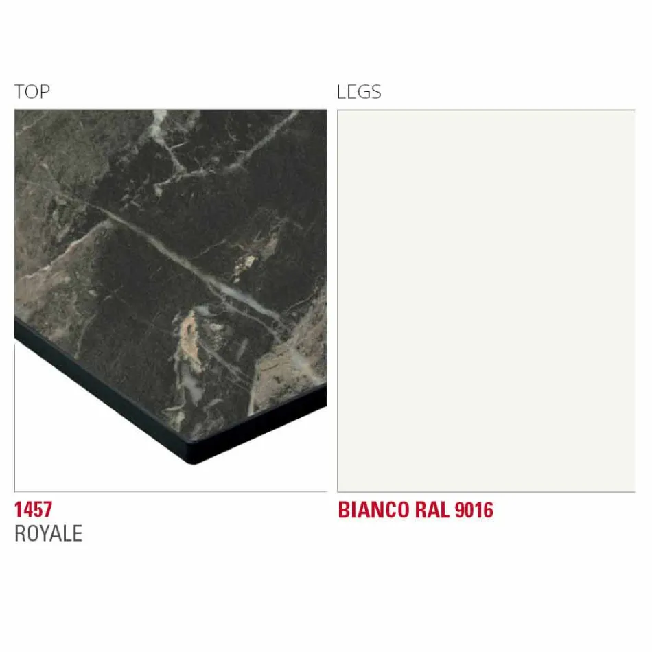 Spisebord med Hpl-top og metalbase fremstillet i Italien - Aresto Viadurini