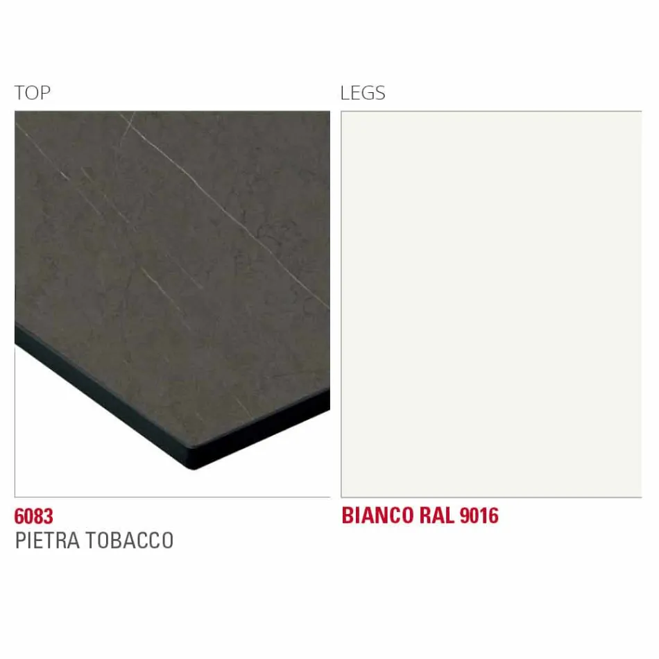 Spisebord med Hpl-top og metalbase fremstillet i Italien - Aresto Viadurini