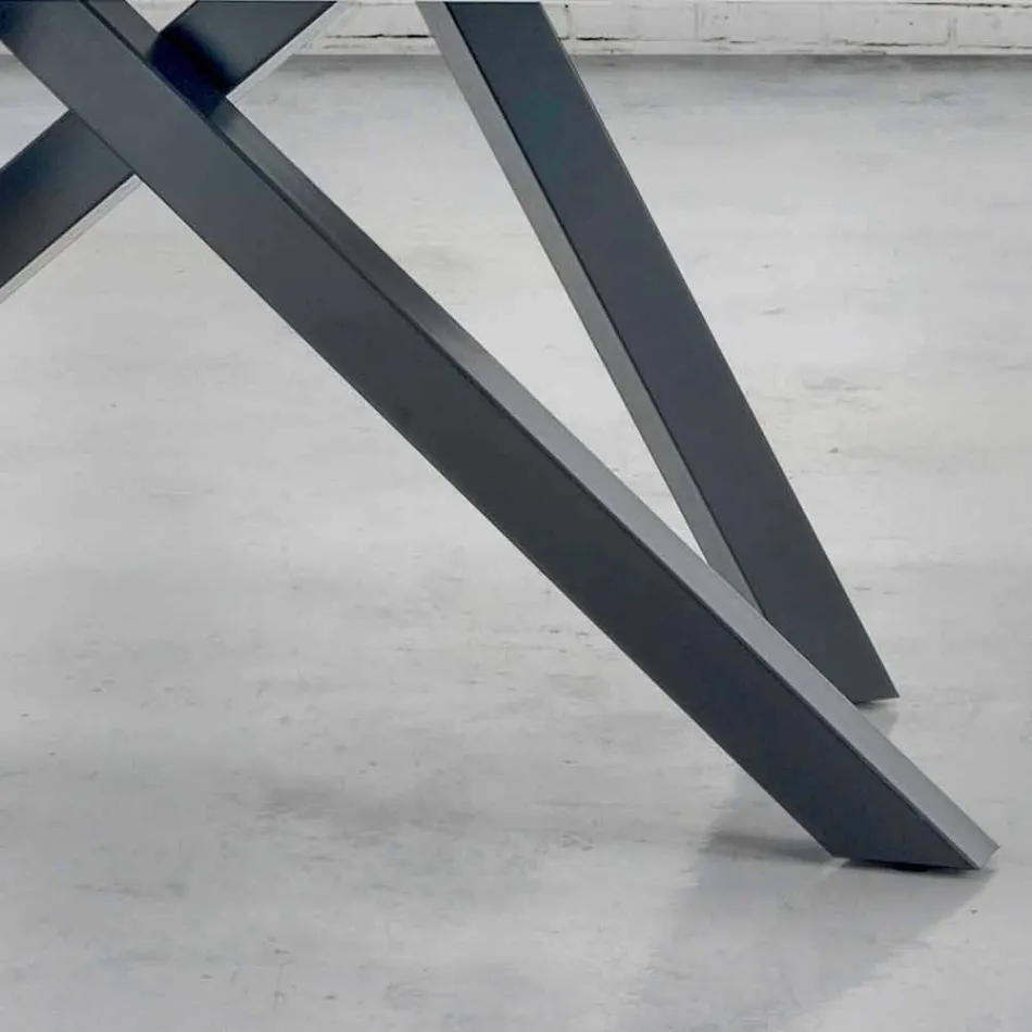 Spisebord med fineret træplade lavet i Italien - Settimmio Viadurini