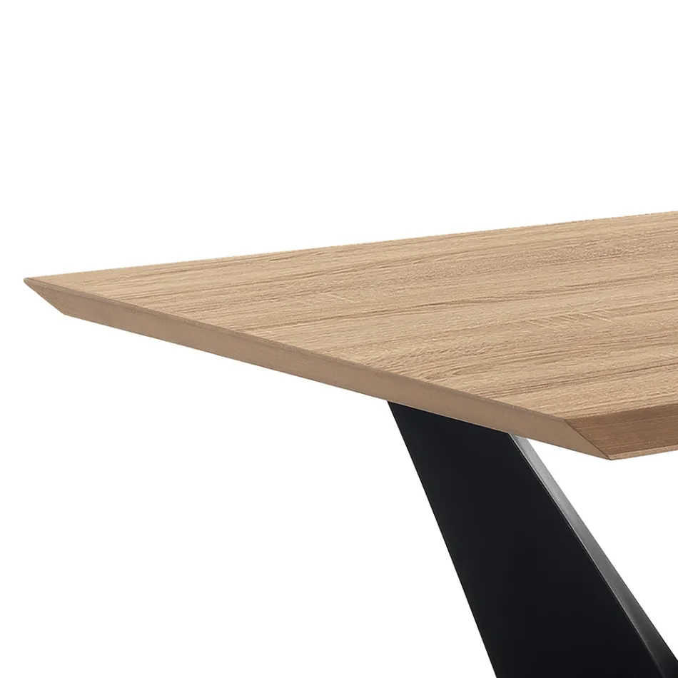 Spisebord med plade i Mdf Fineret egetræ - Helene Viadurini