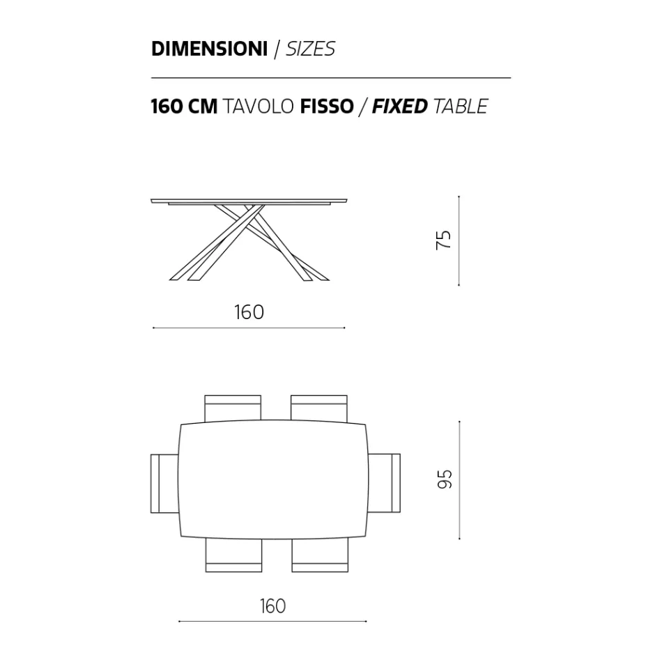 Spisebord med egefinerplade Lavet i Italien - Antonino Viadurini