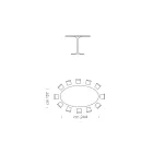 Spisebord med oval fineret plade lavet i Italien - dollars Viadurini