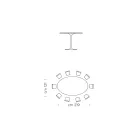 Spisebord med oval plade i HPL-laminat Made in Italy - Dollars Viadurini