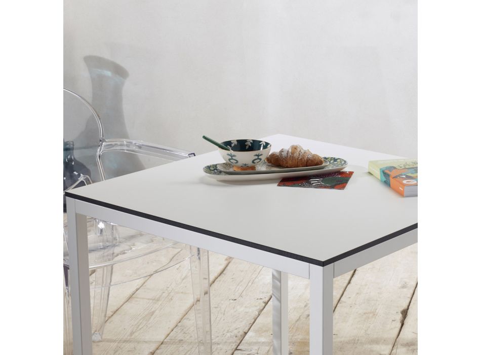 Spisebord med firkantet plade i lagdelt Made in Italy - Rondo Viadurini